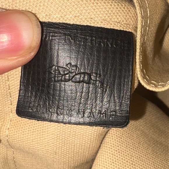 Longchamp Tan and Black Woven Tote - Picture 10 of 13